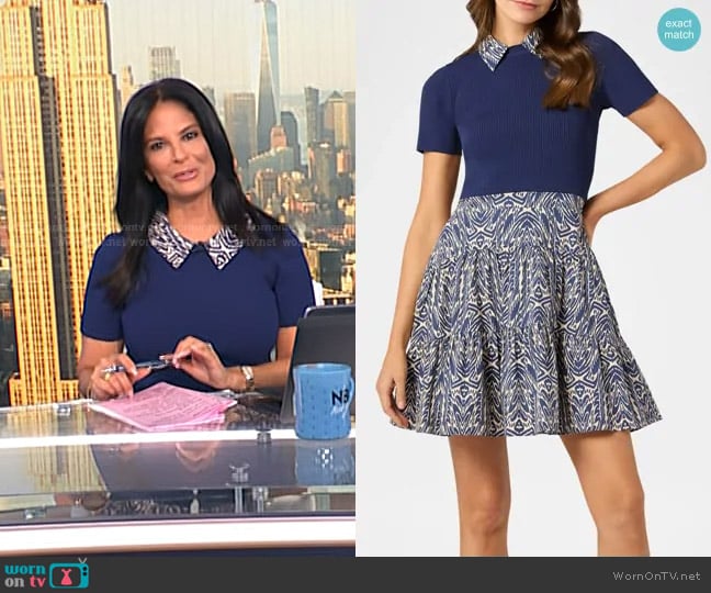 Shoshanna Lena Tiered Mixed Media Mini Dress worn by Darlene Rodriguez on Today