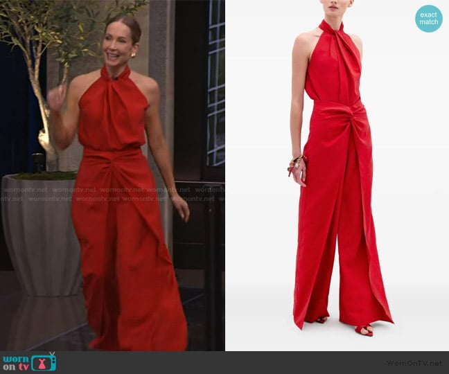 Silvia Tcherassi Shela Sleeveless Blouse worn by Joanne Froggatt on Live with Kelly and Mark