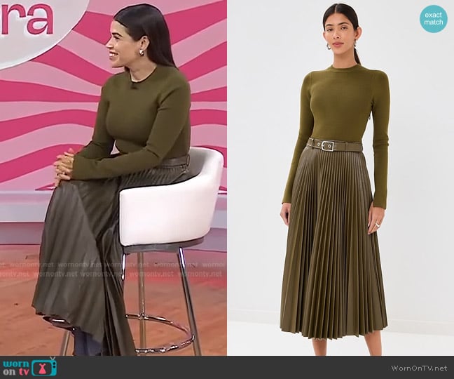 Simkhai Abilene Midi Dress in Alligator worn by America Ferrera on Today