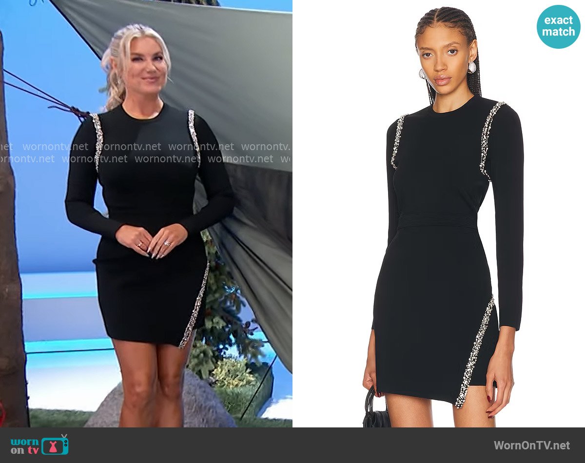 Simkhai Nyx Embellished Long-Sleeve Wrap Dress worn by Manuela Arbeláez on The Price is Right