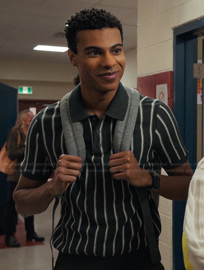 Skylar stripe knit polo on My Life with the Walter Boys