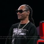 Snoop Dogg’s black opening scene sweatshirt on The Voice
