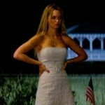Sophia’s blue strapless dress on The Runarounds