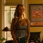 Sophia’s blue polka dot print top on The Runarounds