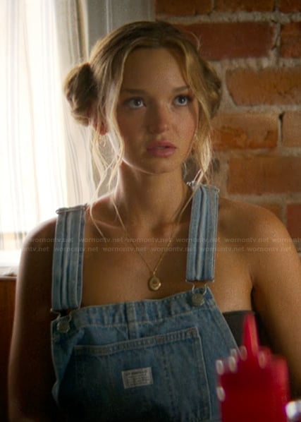 Sophia's denim overalls on The Runarounds