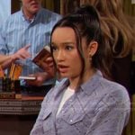 Sophia’s purple floral western shirt on Days of our Lives