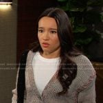 Sophia’s ribbed v-neck cardigan on Days of our Lives