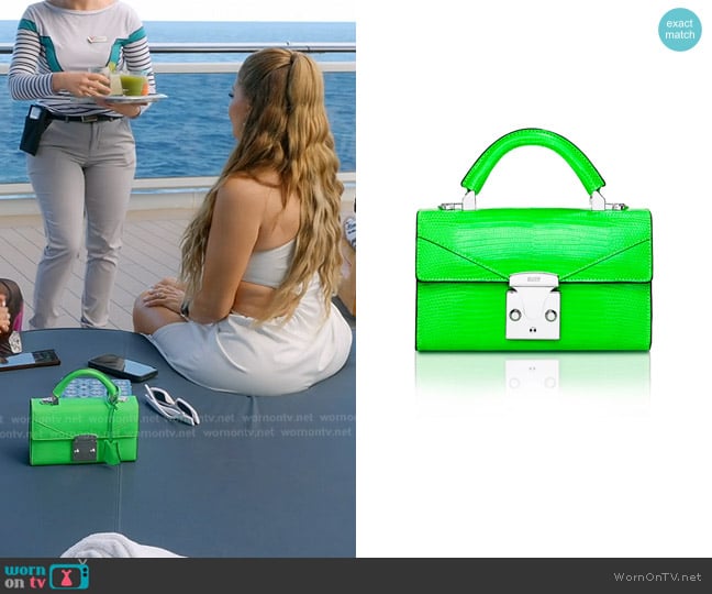 Stalvey Top Handle 2.0 Mini Bag in Neon Green Lizard worn by Larsa Pippen (Larsa Pippen) on The Real Housewives of Miami