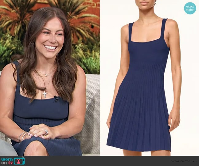 Staud Ellison Mini Dress worn by Shawn Johnson East on Access Hollywood