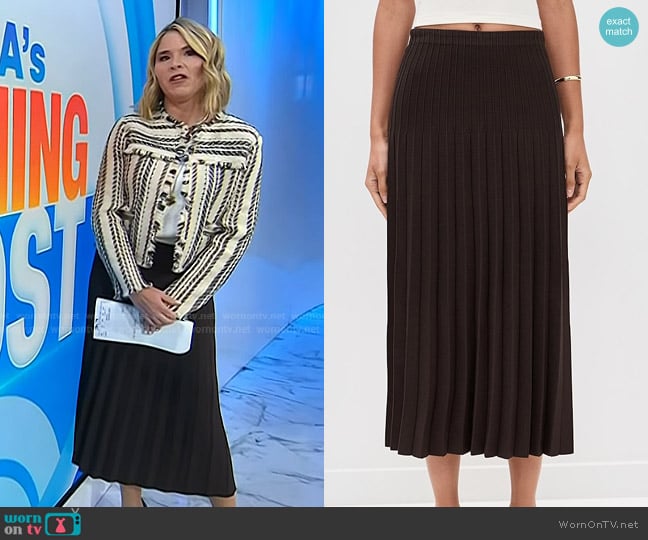 Staud Lena Skirt in Earth worn by Jenna Bush Hager on Today
