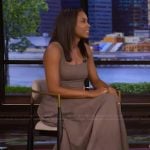 Rachel Scott’s houndstooth square neck dress on Live with Kelly and Mark