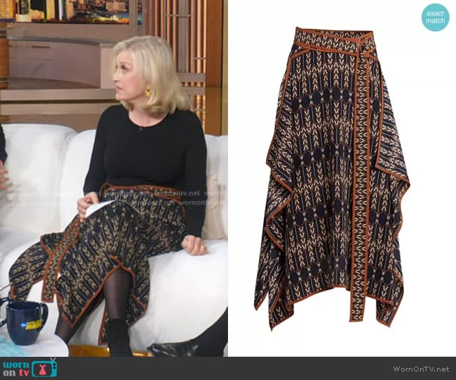 Stella McCartney Arrow Print Asymmetric Skirt worn by Diane Sawyer on Good Morning America