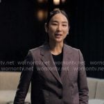 Stella’s purple blazer and pants on The Morning Show
