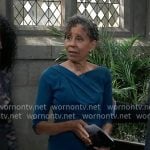 Stella’s teal blue dress on General Hospital