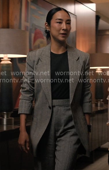Stella's grey suit on The Morning Show