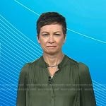 Stephanie’s army green satin blouse on Today