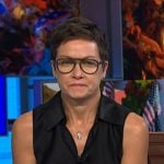 Stephanie Gosk’s black sleeveless shirt on NBC News Daily