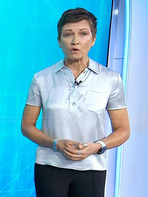 Stephanie’s blue silk polo on Today