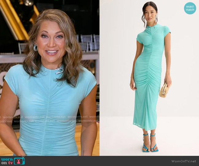 Suboo Christy Mesh Cap Sleeve Dress worn by Ginger Zee on Good Morning America