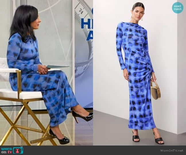 Suboo Shibori Ruched Dress worn by Dr. Tara Narula on Good Morning America