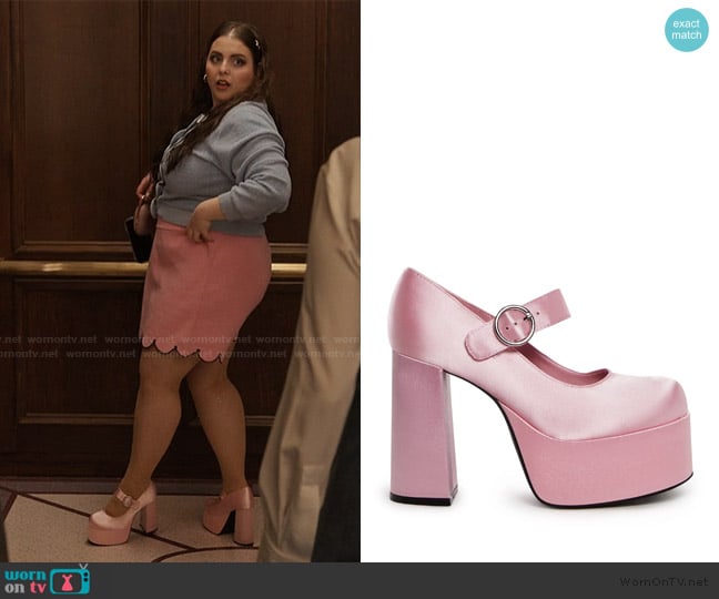 Sugar Thrillz Sugar Coated Secrets Platform Mary Janes worn by Althea (Beanie Feldstein) on Only Murders in the Building