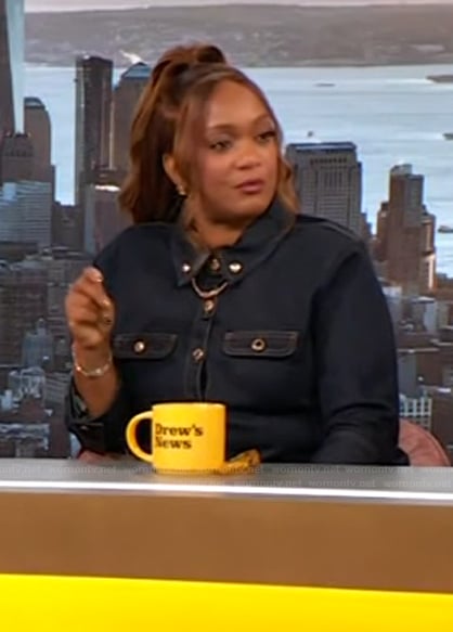 Sunny Anderson’s denim jacket on The Drew Barrymore Show