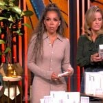 Sunny’s taupe knit polo dress on The View