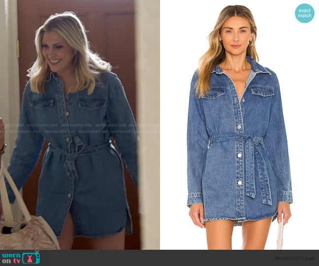 Superdown Kelsie Denim Dress worn by Gina Kirschenheiter on The Real Housewives of Orange County