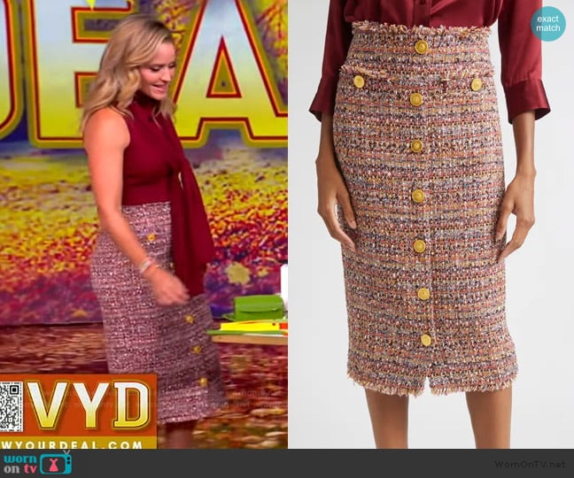  Tai Midi Skirtby L'Agence worn by Sara Haines on The View