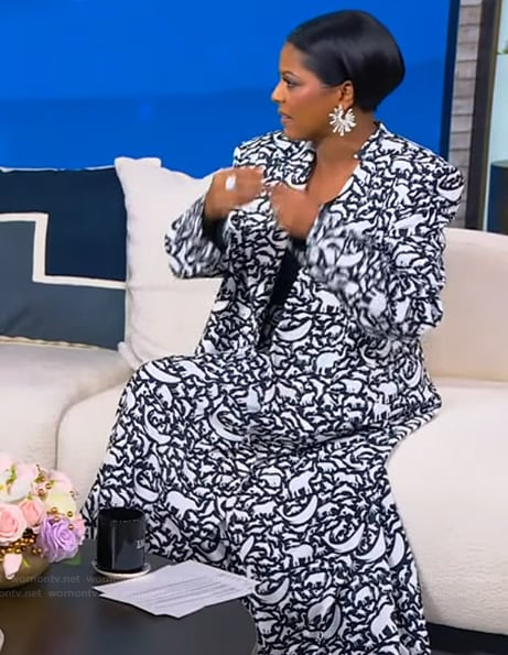 Tamron's printed robe on Tamron Hall Show