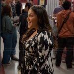 Tara’s abstract print wrap dress on My Life with the Walter Boys