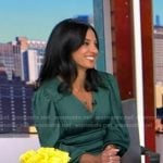 Dr. Tara Narula’s green v-neck dress on Good Morning America