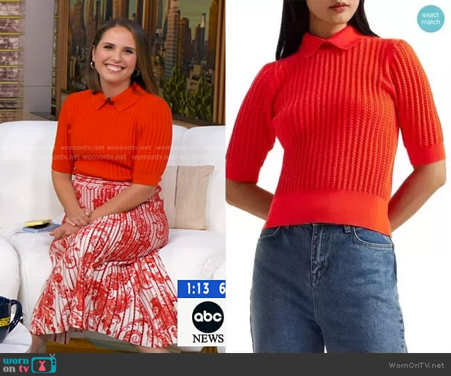 Ted Baker Morliee Crop Sweater worn by Elizabeth Schulze on Good Morning America