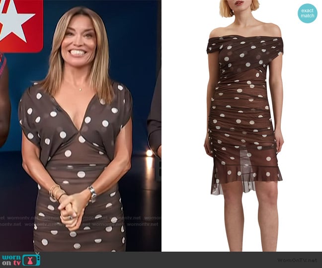 Ted Baker Tildahh Crossover Neck Dress worn by Kit Hoover on Access Hollywood
