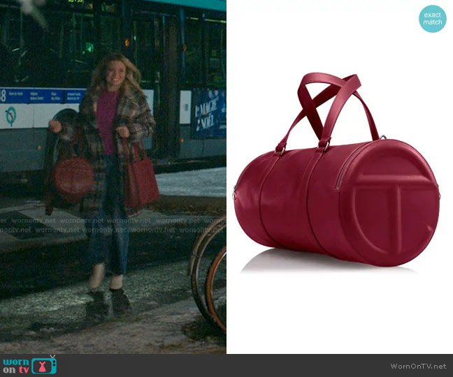 Telfar Large Telfar Duffle in Oxblood worn by Taylor Jewel (Rain Spencer) on The Summer I Turned Pretty