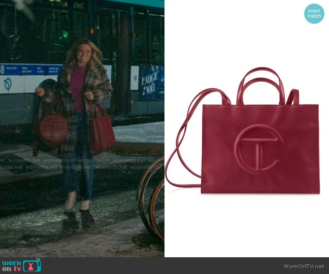 Telfar Medium Shopping Bag in Oxblood worn by Taylor Jewel (Rain Spencer) on The Summer I Turned Pretty