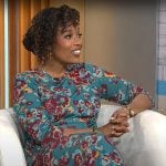 Tembi Locke’s teal floral maxi dress on CBS Mornings