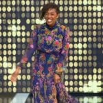 Tembi Locke’s blue floral print dress on Tamron Hall Show