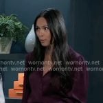 Terry’s purple button down blouse on General Hospital