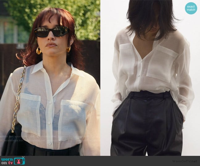 The Frankie Shop Kier Blouse worn by Cherry Laine (Olivia Cooke) on The Girlfriend