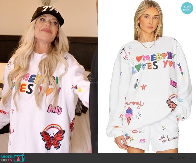 The Mayfair Group Somebody Loves You Crewneck worn by Jennifer Pedranti on The Real Housewives of Orange County