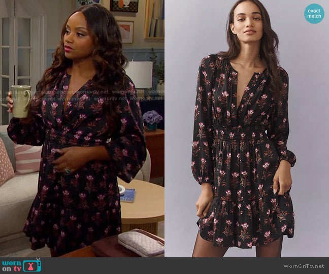 The Somerset Mini Dress -  Long-Sleeve Edition worn by Chanel Dupree (Raven Bowens) on Days of our Lives