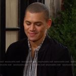 Theo’s stripe zip shirt on Days of our Lives