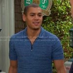 Theo's blue knit polo on Days of our Lives