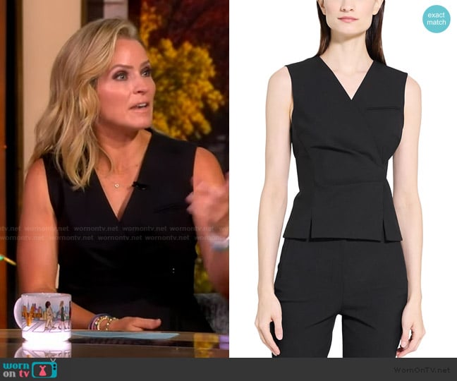 Theory Sleeveless Wrap Vest worn by Sara Haines on The View