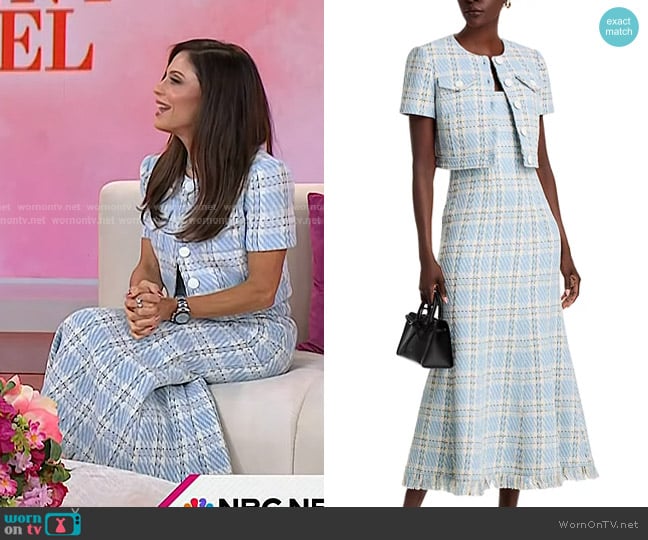 Toccin Josephine Midi Dress and London Cropped Jacket worn by Bethenny Frankel on Today
