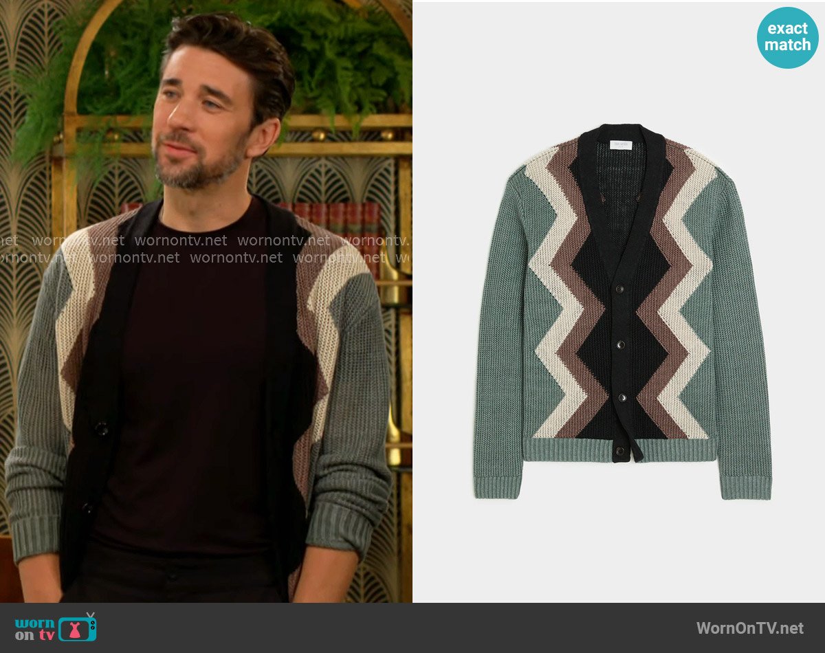 Cane’s zig zag cardigan on The Young and the Restless