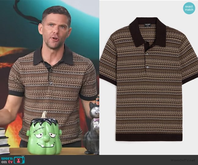 Mikey Day’s fairisle polo on Access Hollywood