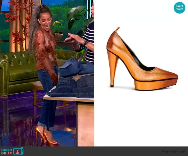 Tom Ford Laminated Cone Heel 120 Pump worn by Sunny Hostin on The View