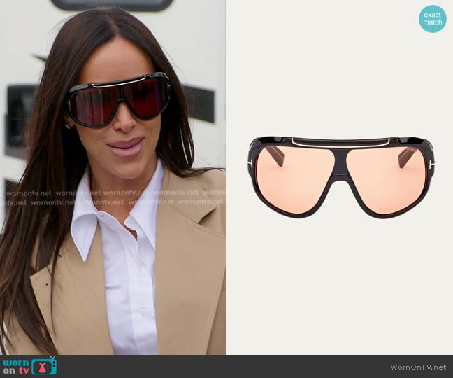 Tom Ford Rellen Mask Sunglasses worn by Angie Katsanevas on The Real Housewives of Salt Lake City